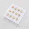 DIMENSIONAL MULTI CZ STARBURST CZ POLISH 316L SURGICAL STEEL L-SHAPE NOSE RING BOX